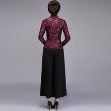 Load image into Gallery viewer, Key Hole Neck Lace Cheongsam Top with Long Pantskirt
