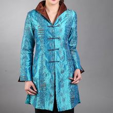 Muatkan imej ke dalam penonton Galeri, Long Sleeve V Neck Floral Embroidery Chinese Style Wind Coat
