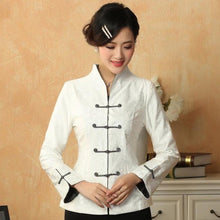 Load image into Gallery viewer, Mandarin Sleeve V Neck Chinese Style Jacket with Strap Buttons
