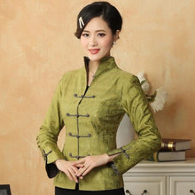 Load image into Gallery viewer, Mandarin Sleeve V Neck Chinese Style Jacket with Strap Buttons
