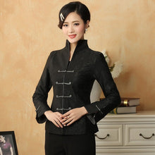 Load image into Gallery viewer, Mandarin Sleeve V Neck Chinese Style Jacket with Strap Buttons
