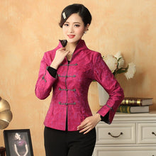 Load image into Gallery viewer, Mandarin Sleeve V Neck Chinese Style Jacket with Strap Buttons
