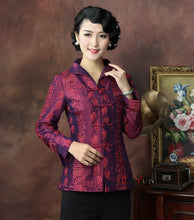 Muatkan imej ke dalam penonton Galeri, V Neck Stand Collar Fancy Cotton Chinese Style Jacket with Strap Buttons
