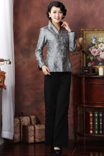 Muatkan imej ke dalam penonton Galeri, V Neck Stand Collar Fancy Cotton Chinese Style Jacket with Strap Buttons
