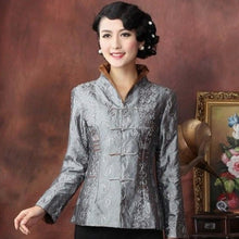 Load image into Gallery viewer, V Neck Stand Collar Fancy Cotton Chinese Style Jacket with Strap Buttons
