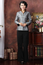 Muatkan imej ke dalam penonton Galeri, V Neck Stand Collar Fancy Cotton Chinese Style Jacket with Strap Buttons
