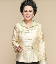 Muatkan imej ke dalam penonton Galeri, V Neck Foral Embroidery Taffeta Chinese Style Jacket
