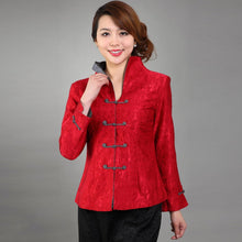 Muatkan imej ke dalam penonton Galeri, Mandarin Sleeve V Neck Fancy Cotton Chinese Jacket with Strap Buttons
