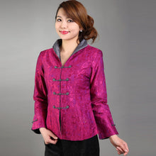 Muatkan imej ke dalam penonton Galeri, Mandarin Sleeve V Neck Fancy Cotton Chinese Jacket with Strap Buttons
