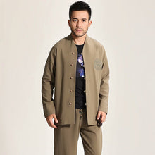 Load image into Gallery viewer, V Neck Auspicious Embroidery Chinese Kung Fu Suit Han Costume
