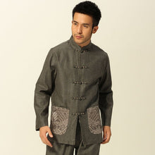 Muatkan imej ke dalam penonton Galeri, Signature Cotton Traditional Chinese Jacket with Floral Embroidery Pocket
