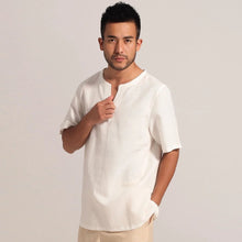 Muatkan imej ke dalam penonton Galeri, Signature Cotton Half Sleeve V Neck Kung Fu Shirt
