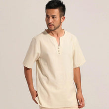 Muatkan imej ke dalam penonton Galeri, Signature Cotton Half Sleeve V Neck Kung Fu Shirt
