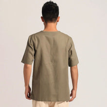 Load image into Gallery viewer, Signature Cotton Half Sleeve V Neck Kung Fu Shirt
