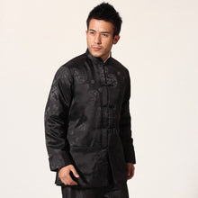 Muatkan imej ke dalam penonton Galeri, Mandarin Collar Dragon Pattern Brocade Wadded Chinese Jacket
