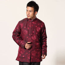 Load image into Gallery viewer, Mandarin Collar Dragon Pattern Brocade Wadded Chinese Jacket
