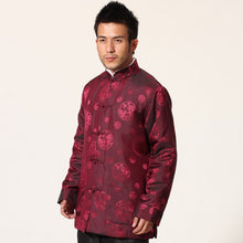 Load image into Gallery viewer, Mandarin Collar Dragon Pattern Brocade Wadded Chinese Jacket
