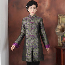 Muatkan imej ke dalam penonton Galeri, Mandarin Collar Brocade Silk Chinese Style Wind Coat
