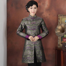 Muatkan imej ke dalam penonton Galeri, Mandarin Collar Brocade Silk Chinese Style Wind Coat
