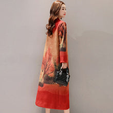 Load image into Gallery viewer, Long Sleeve Tea Length Suede Chinese Style Wind Coat
