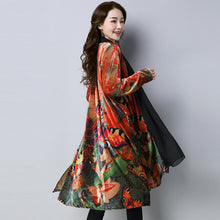 Load image into Gallery viewer, Velvet &amp; Chiffon Joint Chinese Style Floral Shawl
