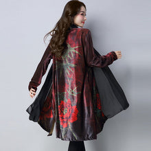 Muatkan imej ke dalam penonton Galeri, Velvet &amp; Chiffon Joint Chinese Style Floral Shawl
