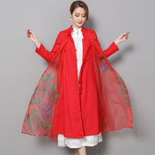 Muatkan imej ke dalam penonton Galeri, Mandarin Collar Tea Length 2 Piece Suit Open Front Chinese Dress
