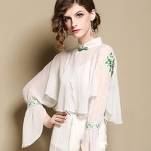 Load image into Gallery viewer, Floral Embroidery Chiffon Shawl Cloak Bolero Jacket
