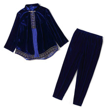 Load image into Gallery viewer, 3/4 Sleeve &amp; Ninth Pants Flocking Chinese Costume Suit
