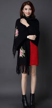 Load image into Gallery viewer, All Matched Chinese Style Floral Sweater Shawl with Tassels
