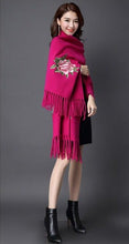 Load image into Gallery viewer, All Matched Chinese Style Floral Sweater Shawl with Tassels
