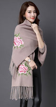 Load image into Gallery viewer, All Matched Chinese Style Floral Sweater Shawl with Tassels
