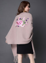 Load image into Gallery viewer, Two-sided Batwing Sleeves Sweater Shawl with Tassels
