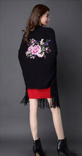 Load image into Gallery viewer, Two-sided Batwing Sleeves Sweater Shawl with Tassels
