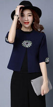 Load image into Gallery viewer, Open Front Floral Embroidery Chinese Style Women&#39;s Cardigan
