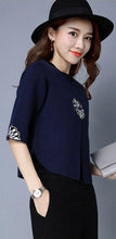 Load image into Gallery viewer, Open Front Floral Embroidery Chinese Style Women&#39;s Cardigan
