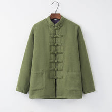 Load image into Gallery viewer, Front Opening Woolen Traditional Chinese Style Thick Wadded Coat
