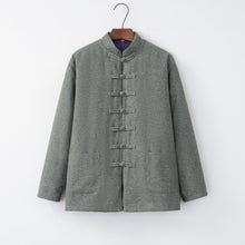 Load image into Gallery viewer, Front Opening Woolen Traditional Chinese Style Thick Wadded Coat
