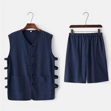 Muatkan imej ke dalam penonton Galeri, Waistcoat Top with Short Pants Chinese Style Kung Fu Suit
