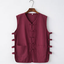 Muatkan imej ke dalam penonton Galeri, Signature Cotton V Neck Traditional Chinese Style Waistcoat
