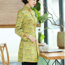 Load image into Gallery viewer, Mandarin Collar Knee Length Bodycon Chinese Style Wind Coat
