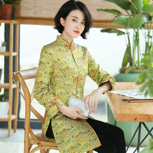 Load image into Gallery viewer, Mandarin Collar Knee Length Bodycon Chinese Style Wind Coat
