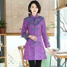 Load image into Gallery viewer, Mandarin Collar Knee Length Bodycon Chinese Style Wind Coat
