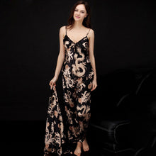 Load image into Gallery viewer, 3-pieces Floral Silk Blend Loungewear Pajamas Bathrobe
