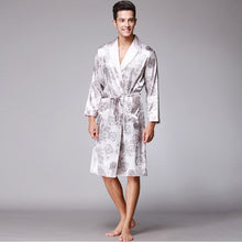 Muatkan imej ke dalam penonton Galeri, Dragon &amp; Phoenix Pattern Silk Blend Loungewear Sleepwear Bathrobe
