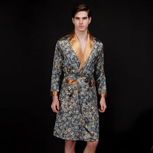 Muatkan imej ke dalam penonton Galeri, Auspicious Pattern Silk Blend Loungewear Sleepwear Bathrobe
