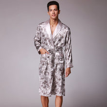 Muatkan imej ke dalam penonton Galeri, Auspicious Pattern Silk Blend Loungewear Sleepwear Bathrobe
