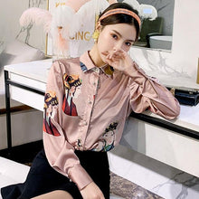 Load image into Gallery viewer, Beijing Opera Facial Masks Pattern Silk Chinese Style Shirt
