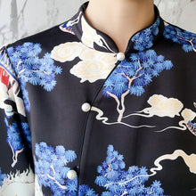 Load image into Gallery viewer, 3/4 Sleeve Mandarin Collar Retro Japanese Kimono Style Blouse
