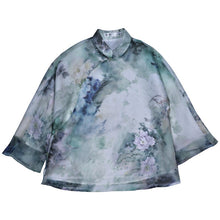 Load image into Gallery viewer, Mandarin Sleeve Floral Chiffon Chinese Style Women&#39;s Coat
